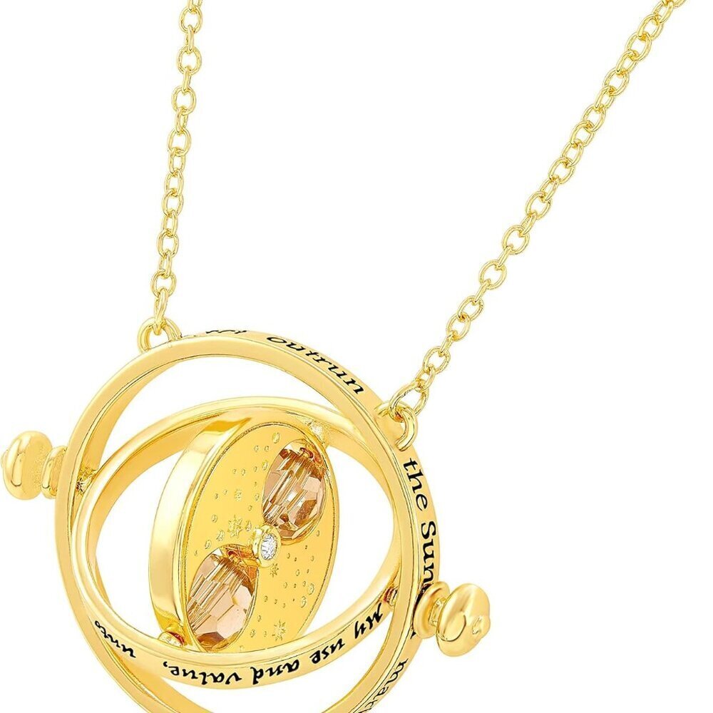 Jewelry Brass Time Turned Hourglass Necklace 22" Vintage Magical Gift